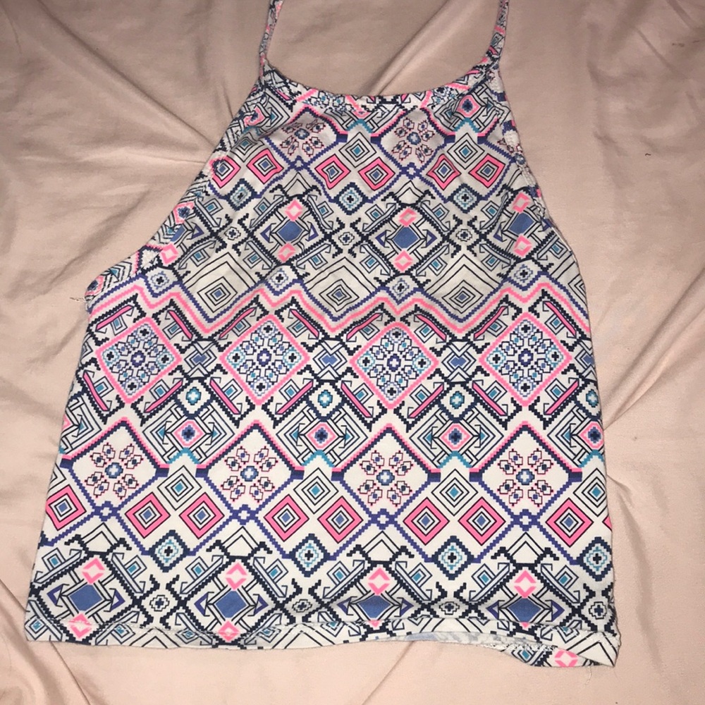 Printed halter crop top
